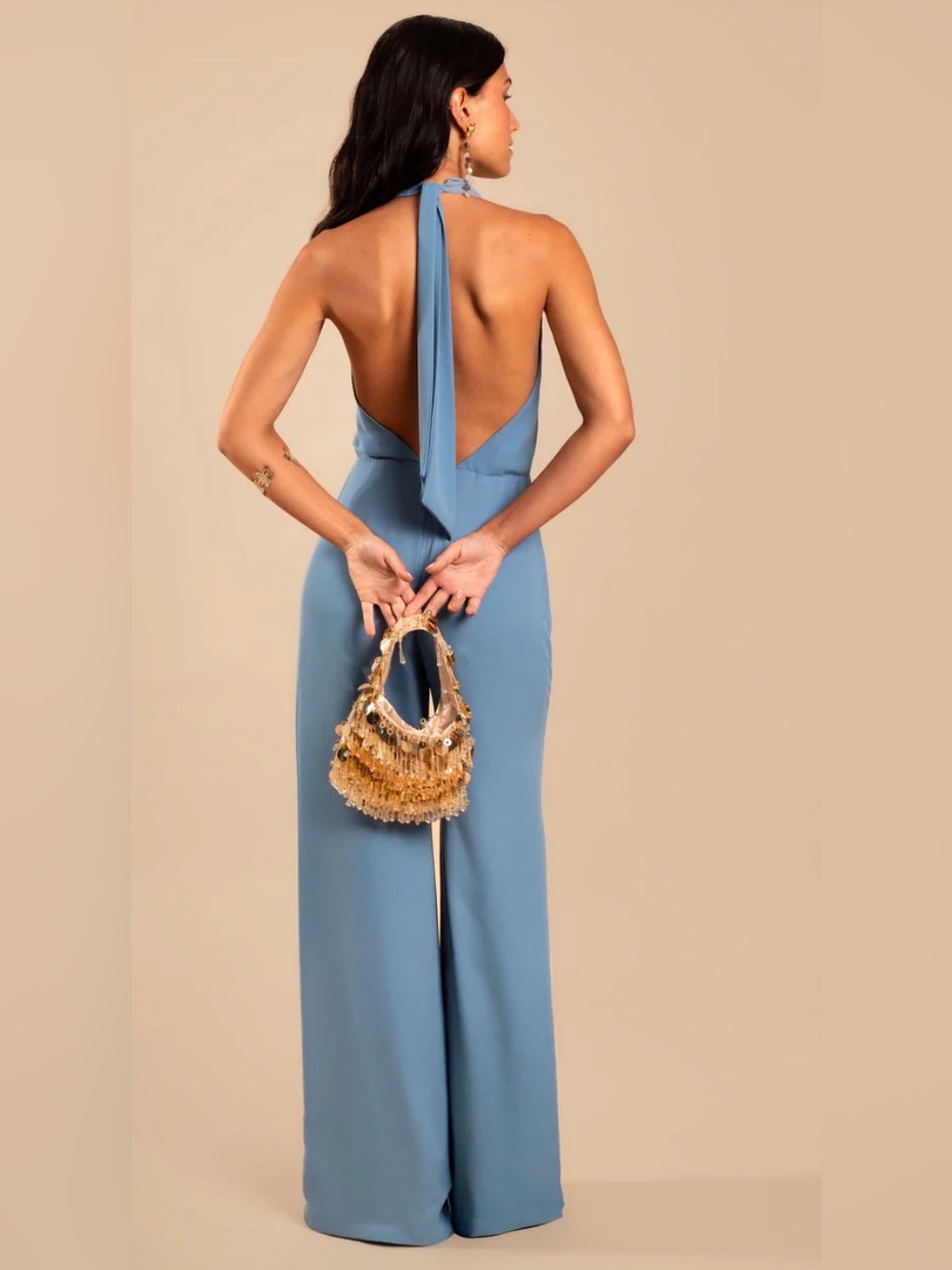 NWT! MONO DELIA Flowy Jumpsuit in Dusty Blue by THE-ARE